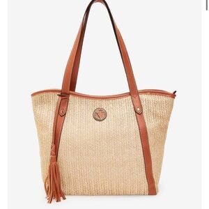 NWT Vera New York Kelly Straw Bag Tote
